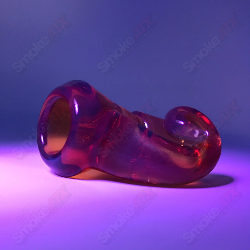 Iced Sunstone Black T Glass 18mm Fully Worked Slide - Smoke ATX