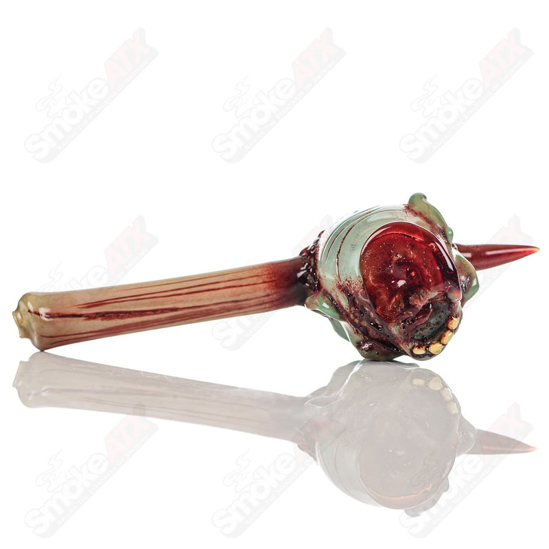 Zombie Head Spoon w/ Glow Eyes Ghost Glass - Smoke ATX