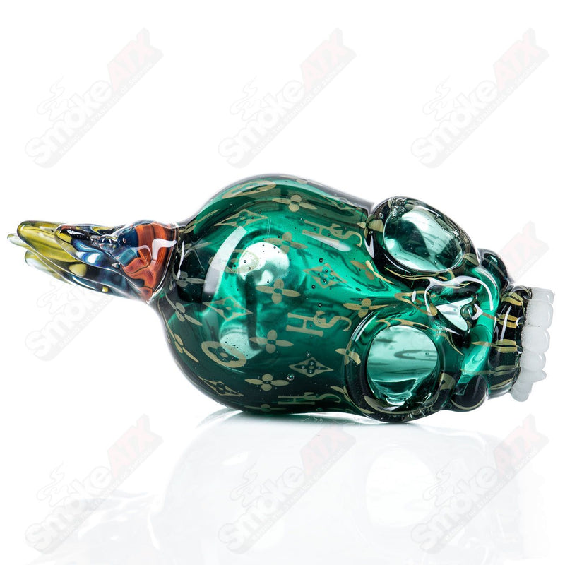 Mohawk Milli Skull Pendant w/ Print by CapnCrunk x Kinda Glass - Smoke ATX