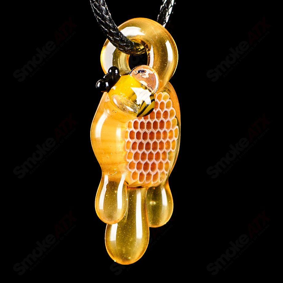 #2 Small Honeycomb Drip Pendant Joe P Glass - Smoke ATX
