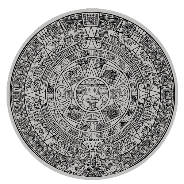 8in Mayan Calendar Fabric Dab Padz - Smoke ATX