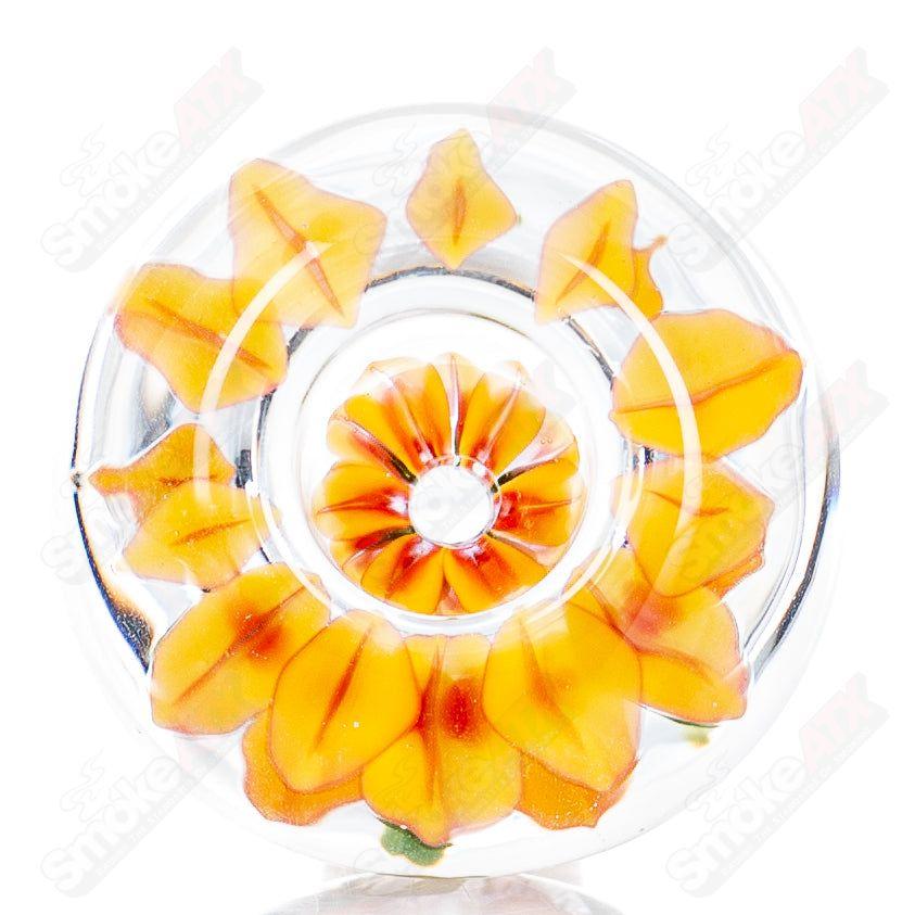 #4 14mm Flower Marble Bowl by Swan Glass - Smoke ATX