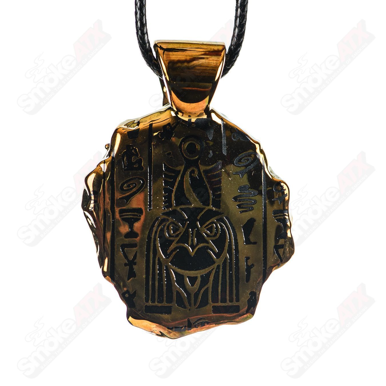 Golden Treasure Pendant (Horus) Green T Glass - Smoke ATX 