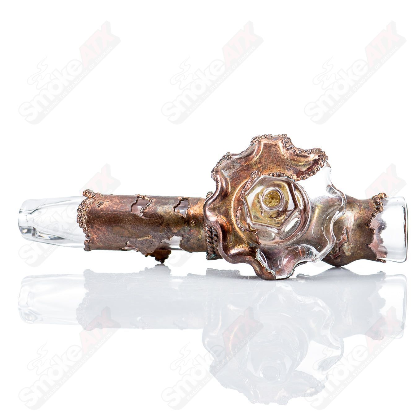 Electroformed Gear Chillum with Rugged Accents by Zack P x Snic - Smoke ATX