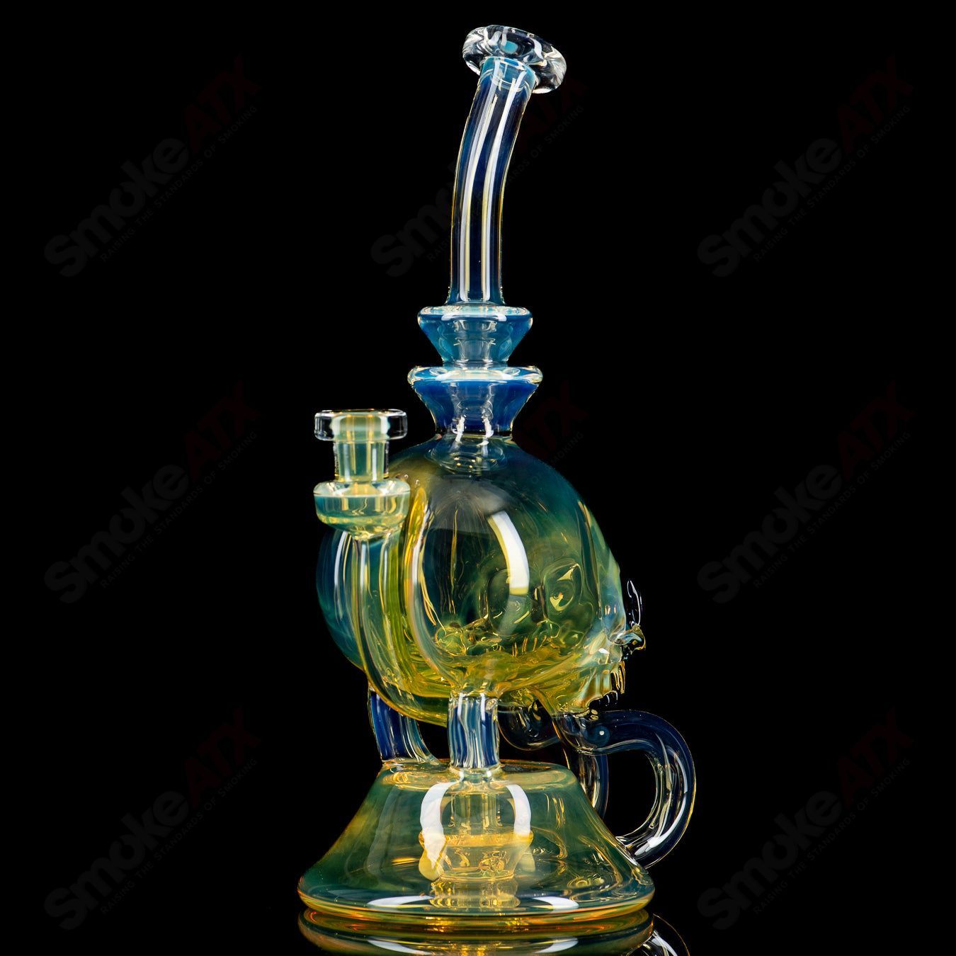 Three Eyed Double Skull Return Drain Rig by AKM - Smoke ATX 