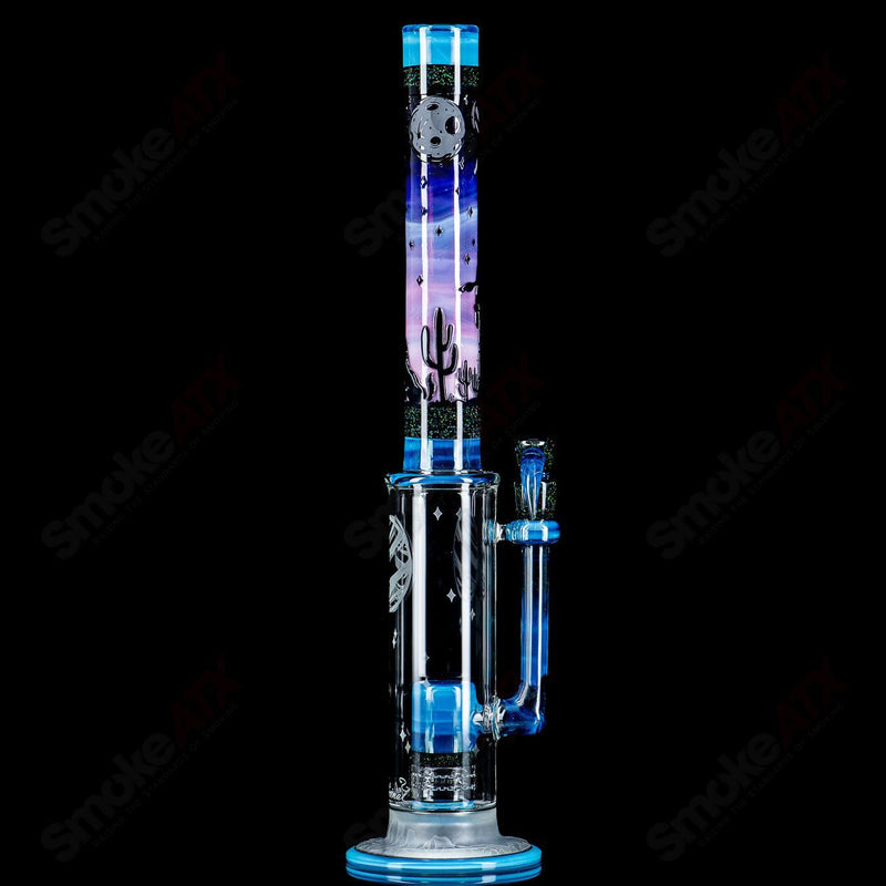 #1 Straight Tube w/ Gridded Percs by Subliminal Glass