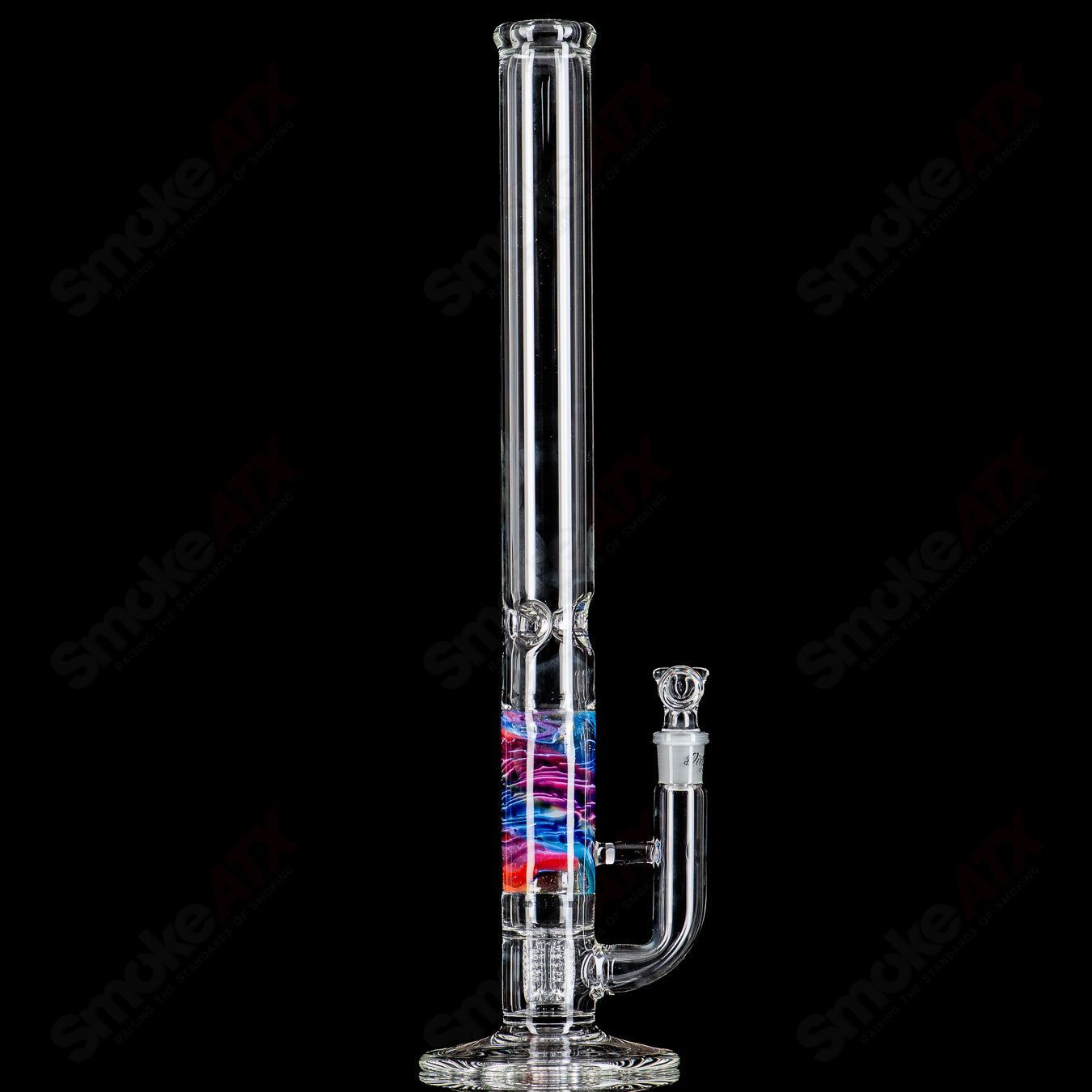20" Rainbow  Fade Apolocoline Straight Tube w/14m Bowl by Dirty Rico Glass x Nobody Glass - Smoke ATX 