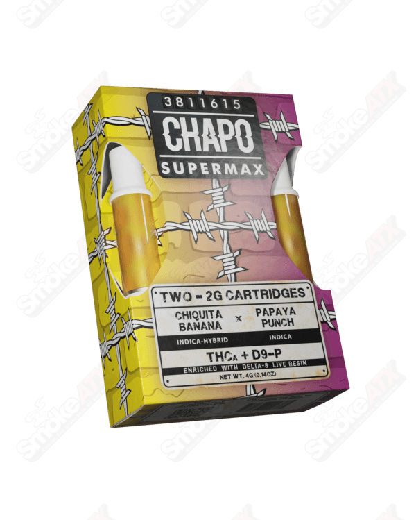 2000mg Chiquita Banana x Papaya Punch 2pk Duo Cartridge THCA / D9-P / D8 Supermax Chapo Extrax - Smoke ATX 