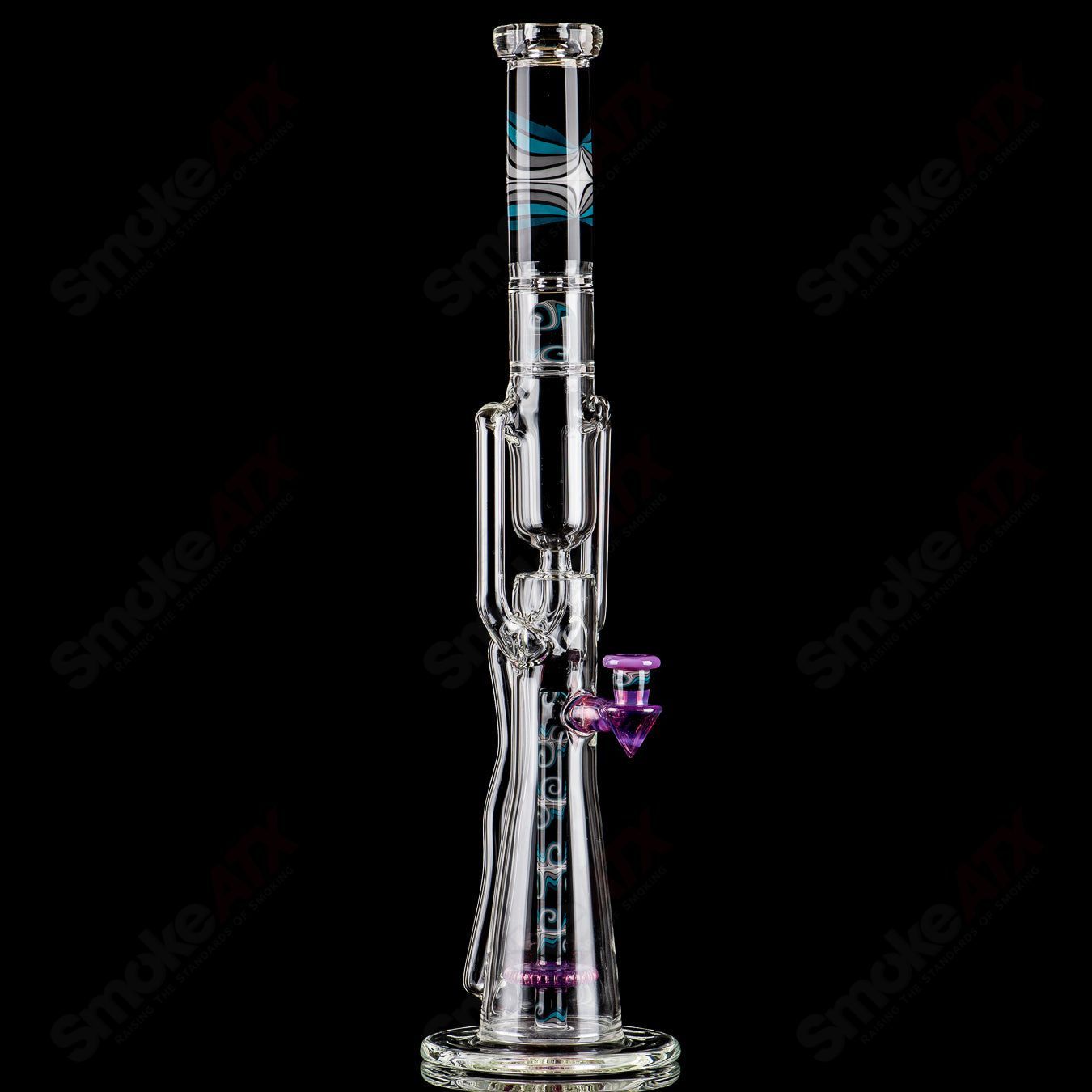 21"  Zyklon Recycler by Mad Rob Glass - Smoke ATX