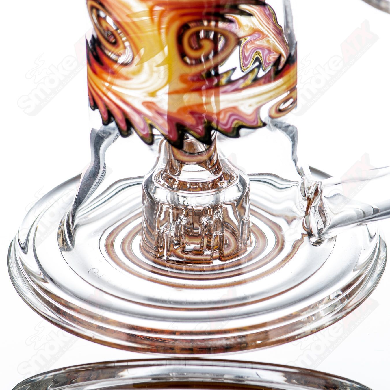 Fire Wig Wag  Dumper Recycler w Matching Spinner Cap by The Glass Carpenter - Smoke ATX