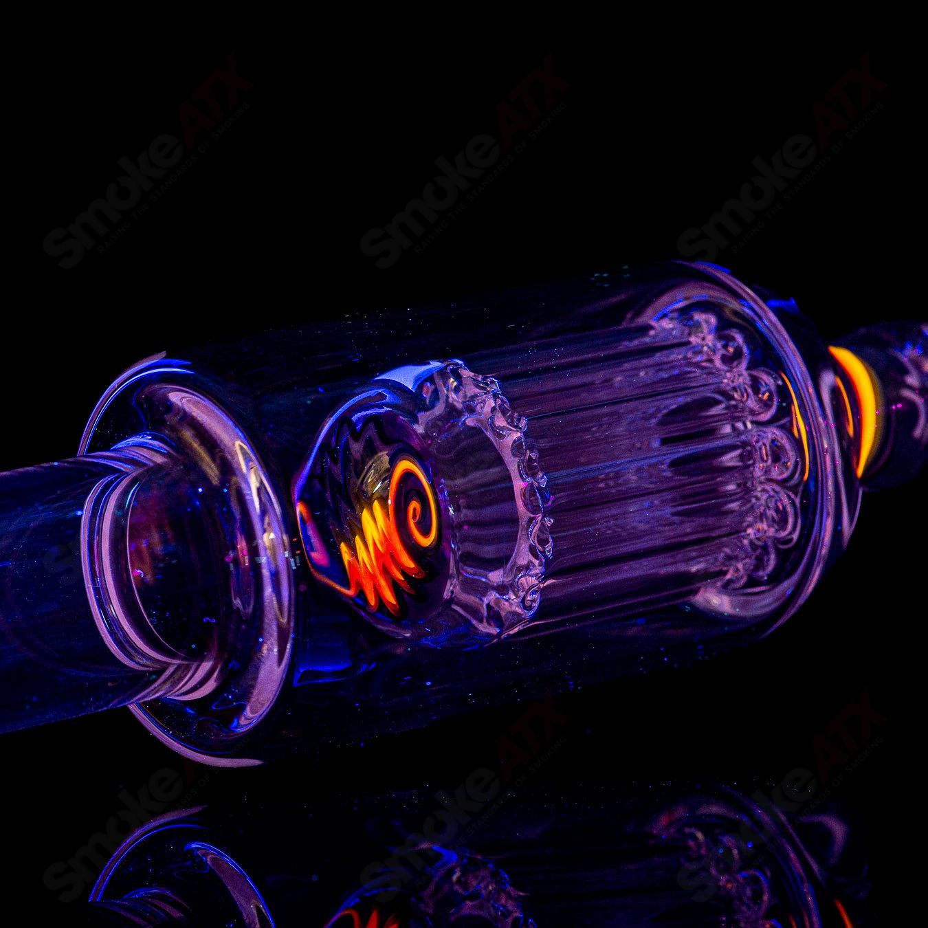 #1 18mm 7/13 Arm Perc w Worked Sections Toro Glass - Smoke ATX