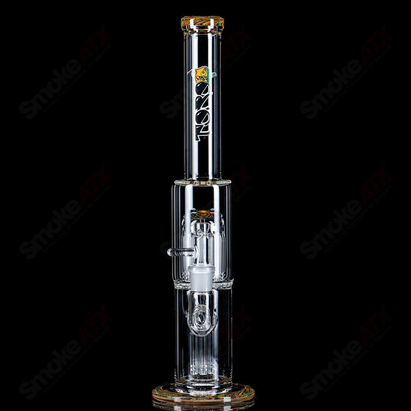 #2 18mm 7/13 Arm Perc w Worked Sections Toro Glass