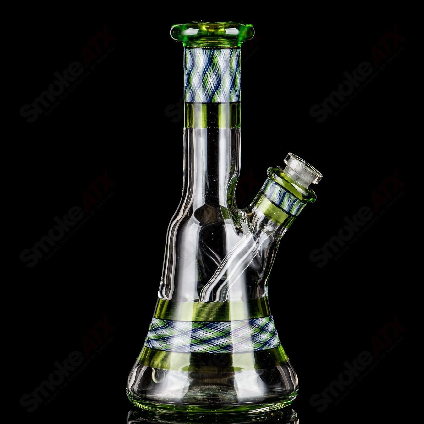 Experimental 26 Green Reticello Pocket Tube by Devol Glass - Smoke ATX