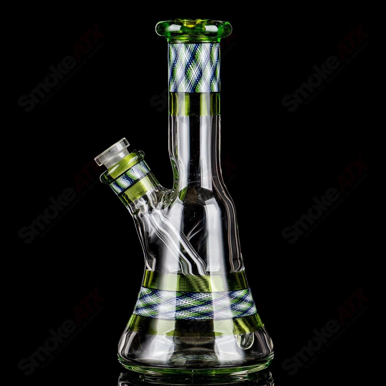 Experimental 26 Green Reticello Pocket Tube by Devol Glass - Smoke ATX