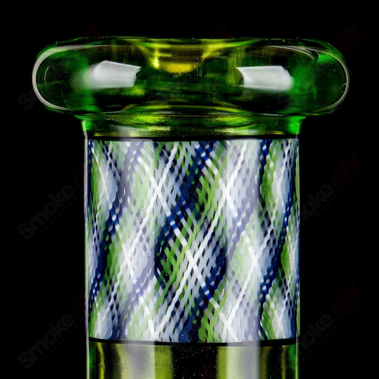 Experimental 26 Green Reticello Pocket Tube by Devol Glass - Smoke ATX
