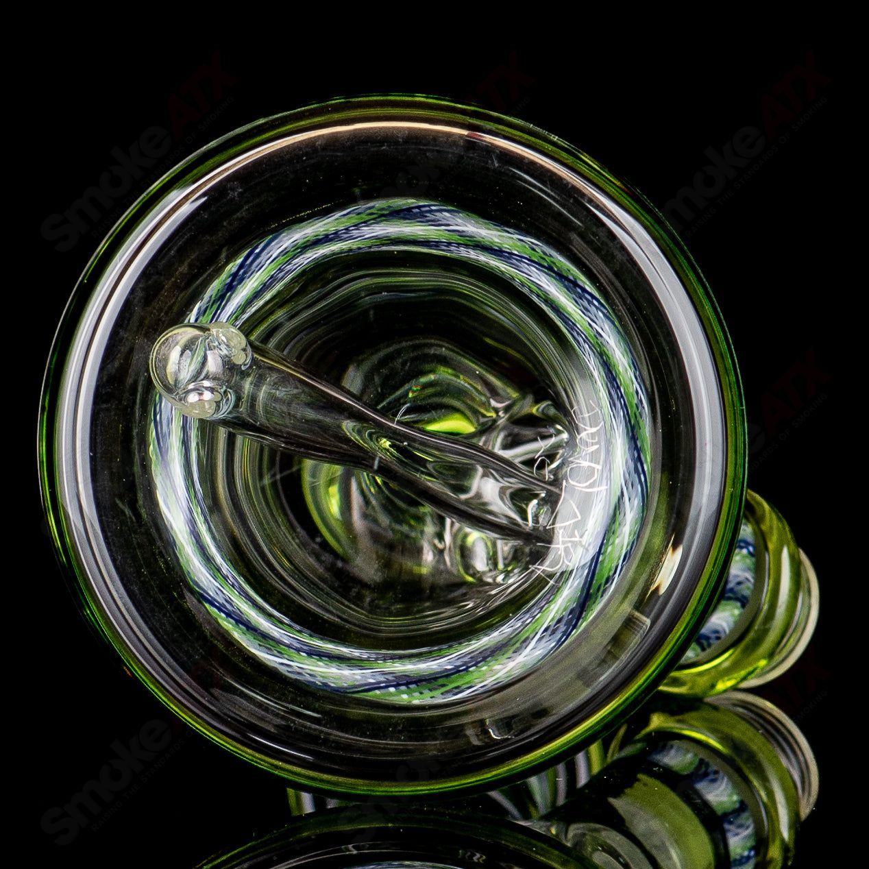 Experimental 26 Green Reticello Pocket Tube by Devol Glass - Smoke ATX