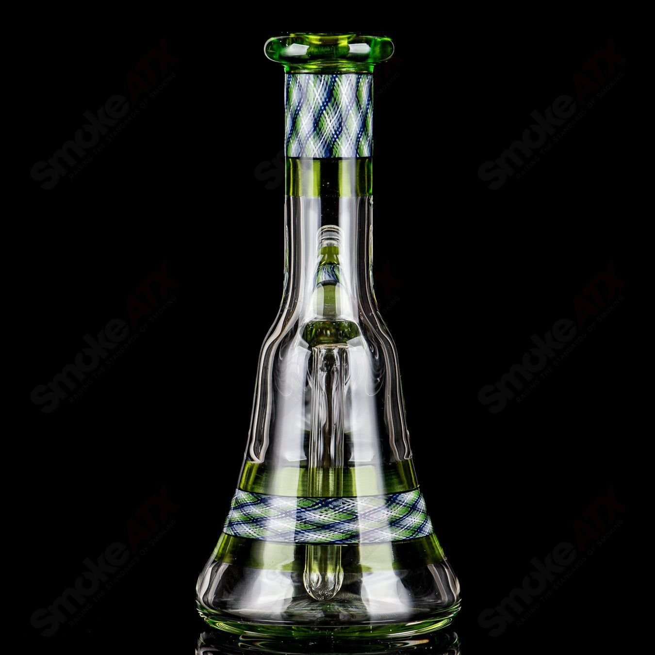 Experimental 26 Green Reticello Pocket Tube by Devol Glass - Smoke ATX