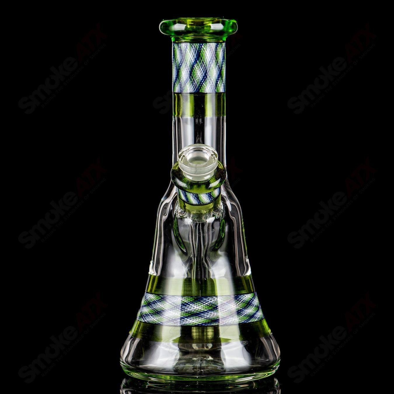 Experimental 26 Green Reticello Pocket Tube by Devol Glass - Smoke ATX