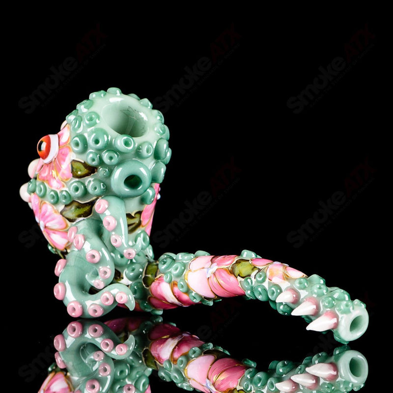 Jade Flower Tentacle Sherlock + Shotglass Set Sarita x Salt Glass - Smoke ATX