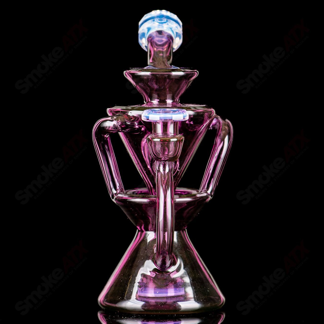 #2 Faceted Two & Through Full-Size Recycler w/ Opal by Captn Chronic - Smoke ATX