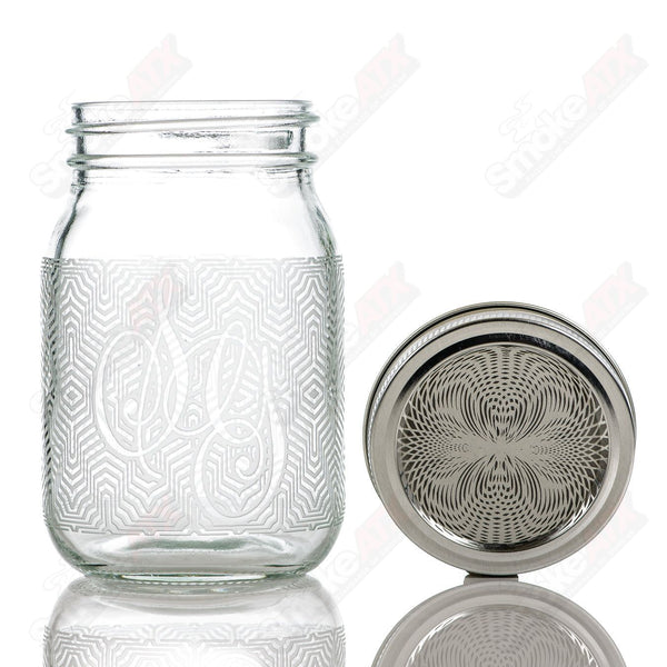 Geometric Ripple Pattern  Mason Jar Sovereignty - Smoke ATX