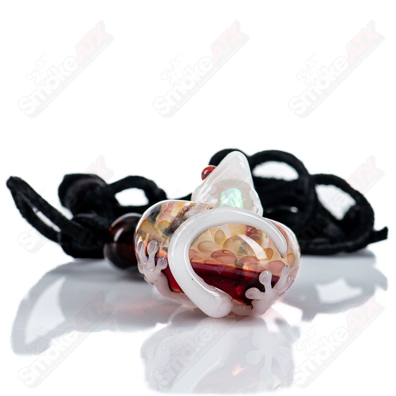 #1 Tier 4 Gecko Pendant by Kengtaro Glass - Smoke ATX 