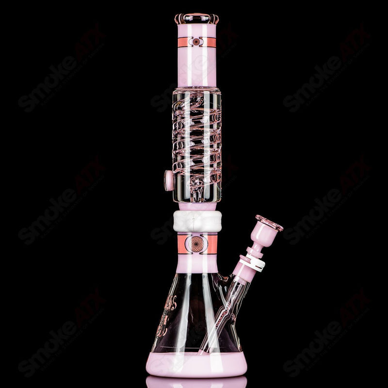 2pc Set 15" Milky Pink Full Color Signature Coil Condenser + Base Illadelph - Smoke ATX