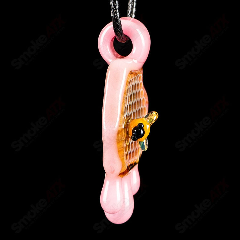 2" Honeycomb Drip Pendant (Cadillac Pink) Joe P Glass - Smoke ATX