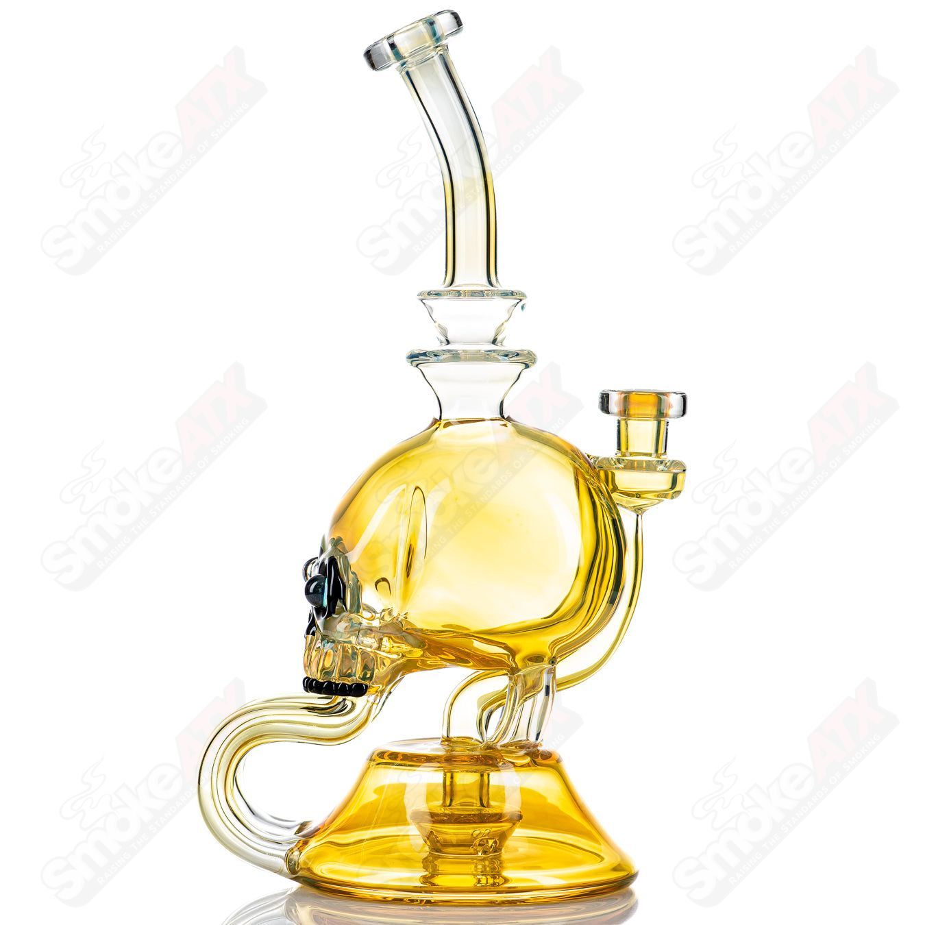 Three Eyed Double Skull Return Drain Rig by AKM - Smoke ATX 