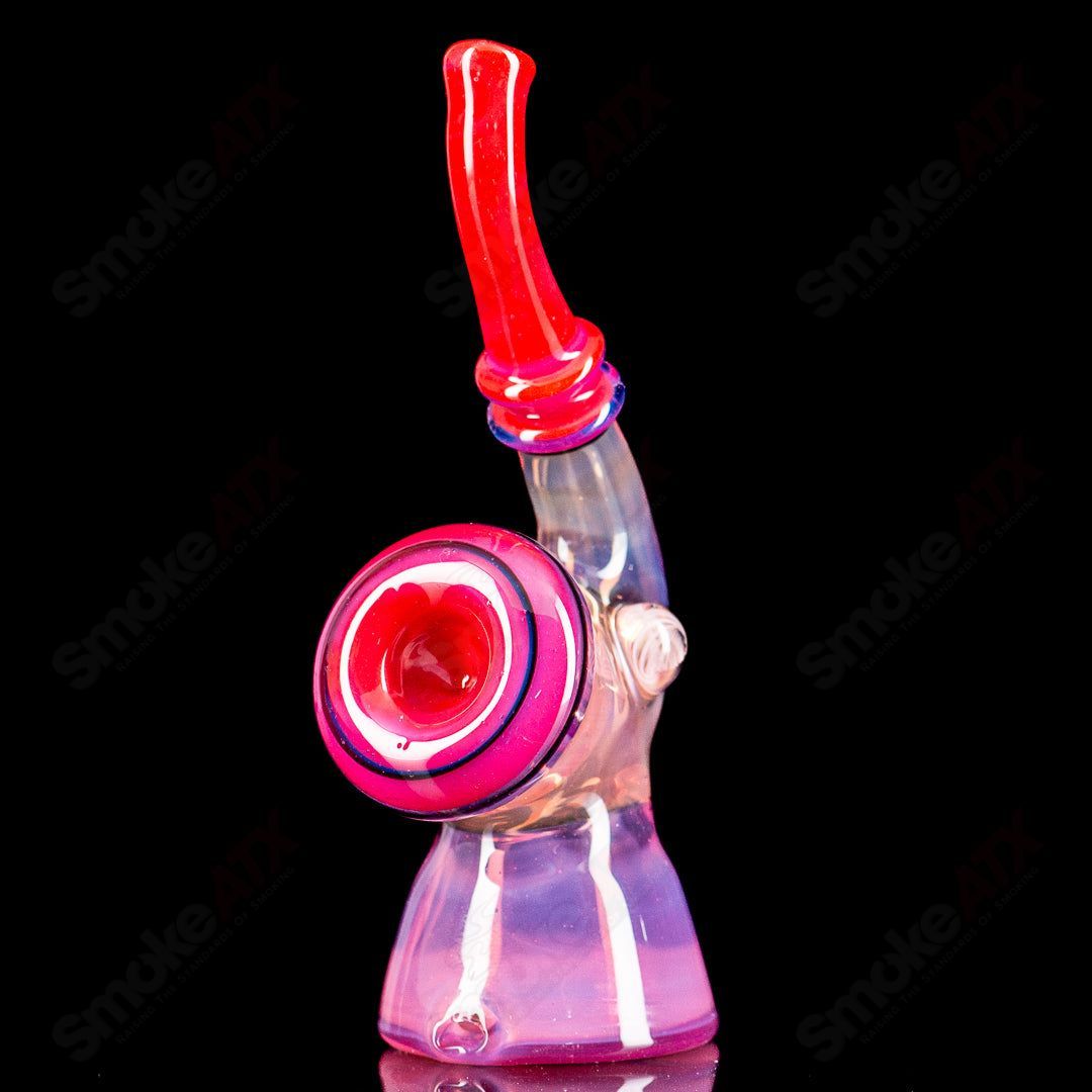 Amora Pink Sherlock Puffco Dry Top by JMass, glass replacement part for Puffco vaporizer in vibrant pink design