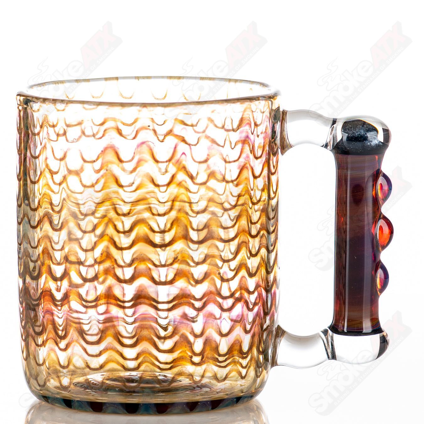 Fumed Wrap N Rake Glass Log Mug by Log Glass - Smoke ATX