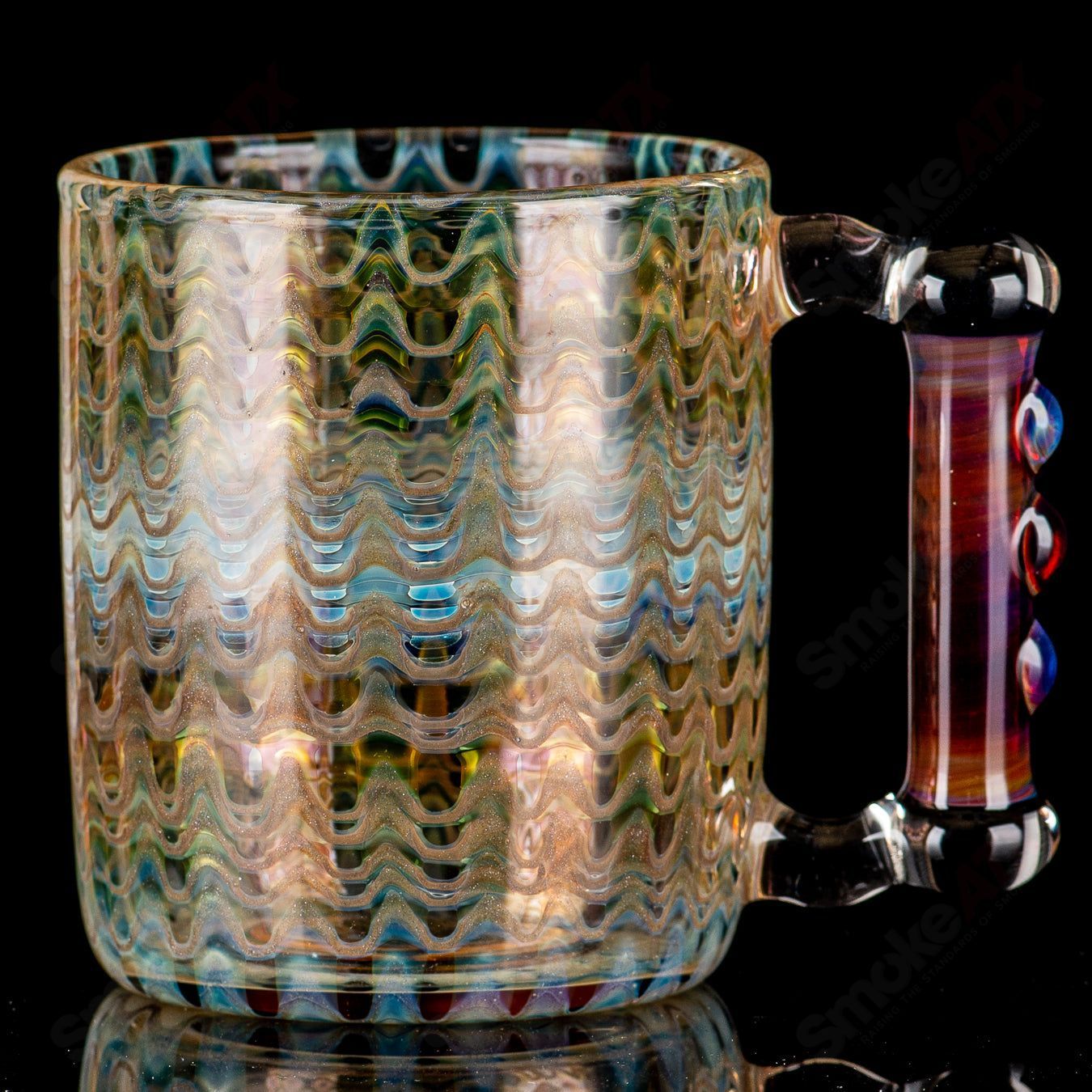 Fumed Wrap N Rake Glass Log Mug by Log Glass - Smoke ATX