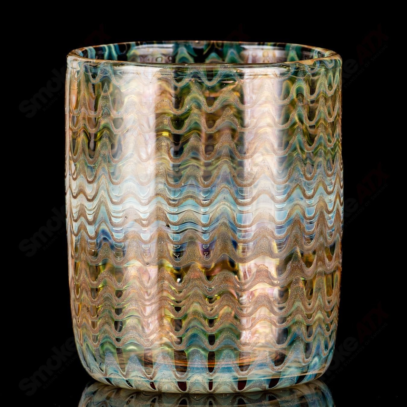 Fumed Wrap N Rake Glass Log Mug by Log Glass - Smoke ATX