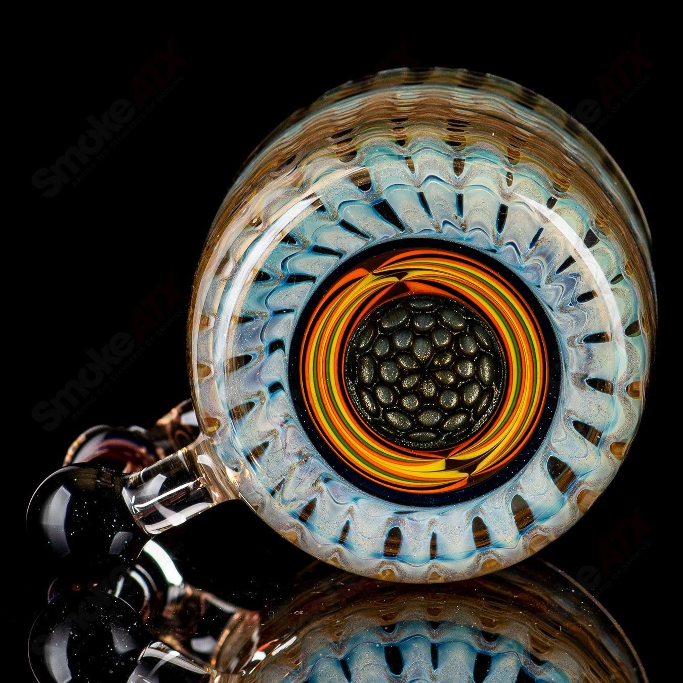 Fumed Wrap N Rake Glass Log Mug by Log Glass - Smoke ATX