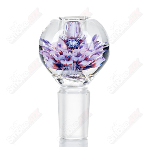 #1 18mm Flower Marble Bowl by Swan Glass - Smoke ATX