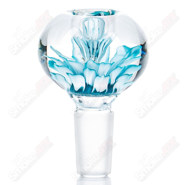 #2 14mm Flower Marble Bowl by Swan Glass - Smoke ATX