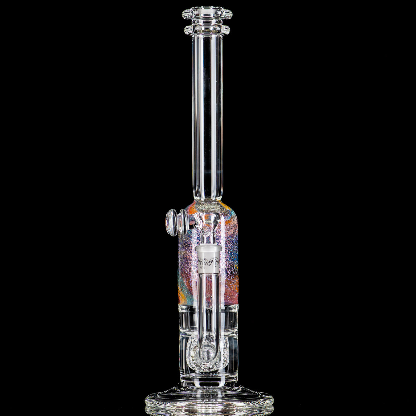 13" Dichro Rainbow Apolocoline Straight Tube w/14m Bowl x Dirty Rico Glass