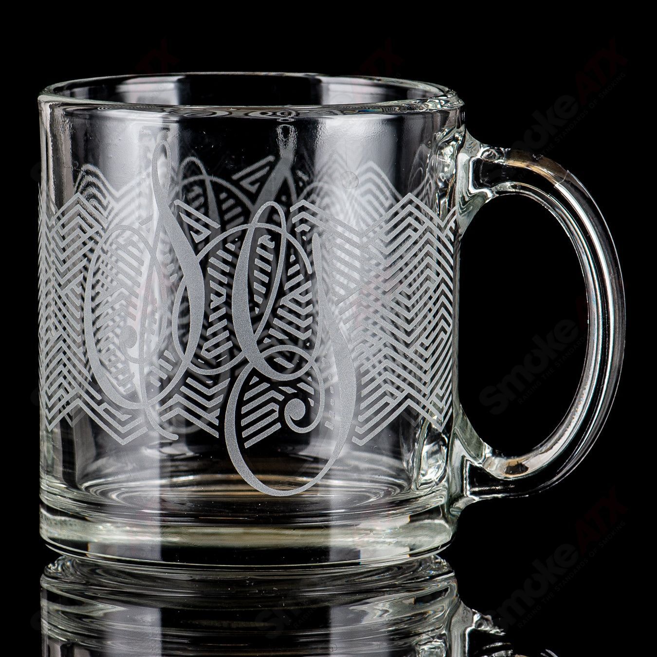Glass Coffee Mug (Stripe Pattern) Sovereignty - Smoke ATX