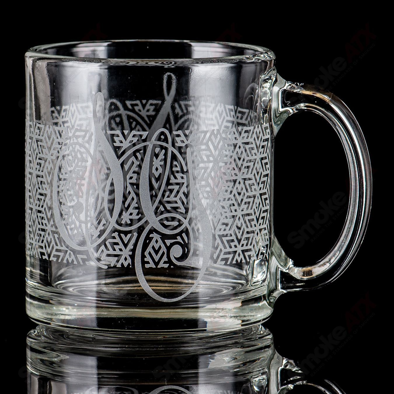 Glass Coffee Mug (Tri - Stars Pattern) Sovereignty - Smoke ATX