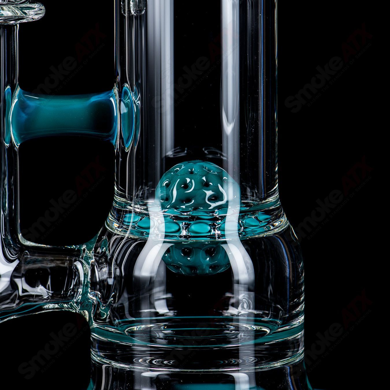 SOL-45 Lace Sphere + DC Set (Opaque Aqua) by SoL Glassworks - Smoke ATX