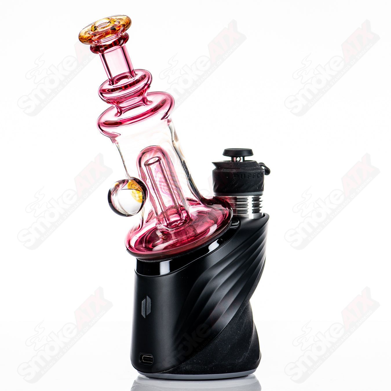 Gold Ruby Puffco Water Top by Gatez Glass - Smoke ATX