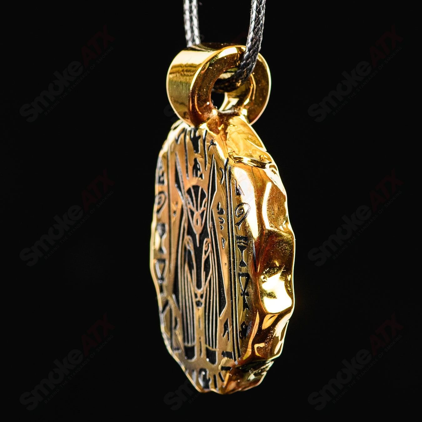 Golden Treasure Pendant (Anubis) Green T Glass - Smoke ATX