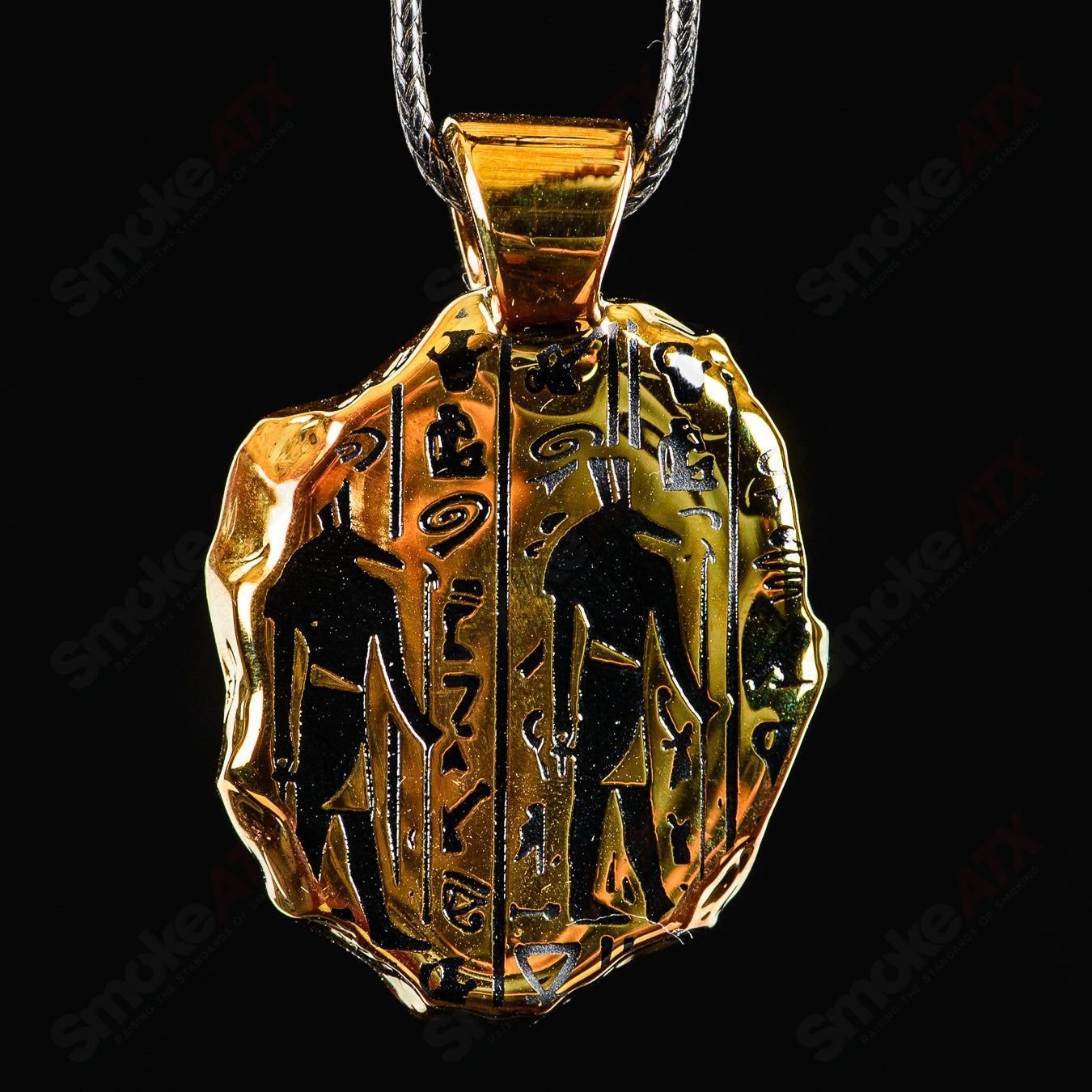 Golden Treasure Pendant (Anubis) Green T Glass - Smoke ATX