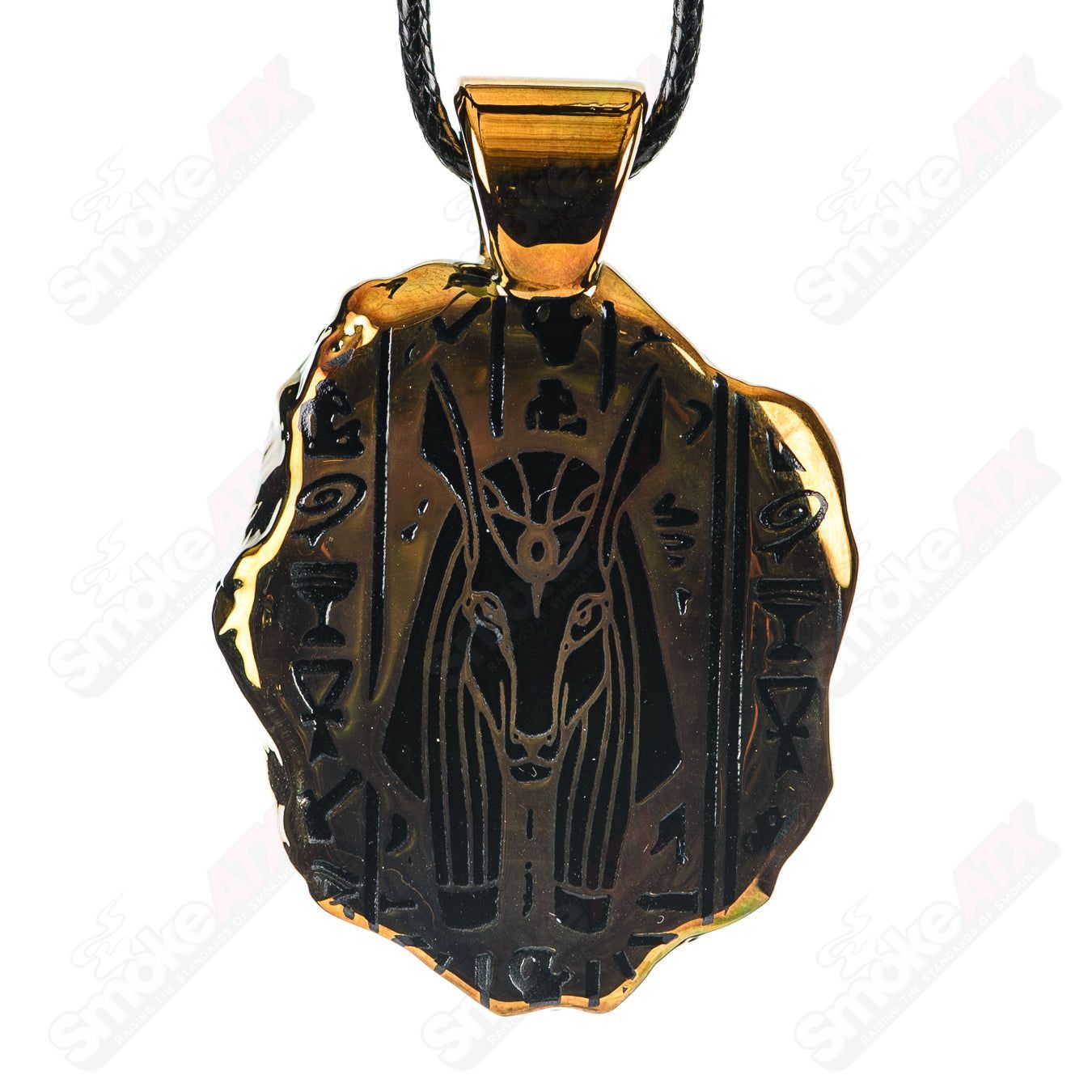 Golden Treasure Pendant (Anubis) Green T Glass - Smoke ATX