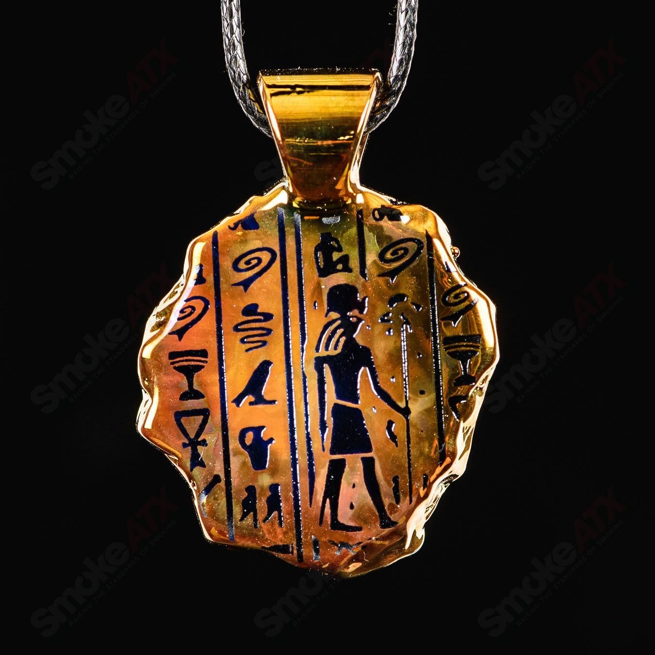 Golden Treasure Pendant (Horus) Green T Glass - Smoke ATX