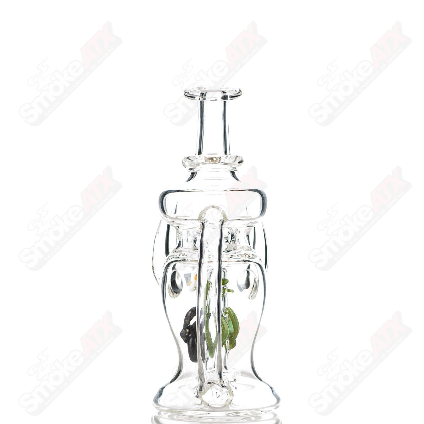 Green and Steel Dumper Snake Sculpture Rig Gilyumglass - Smoke ATX