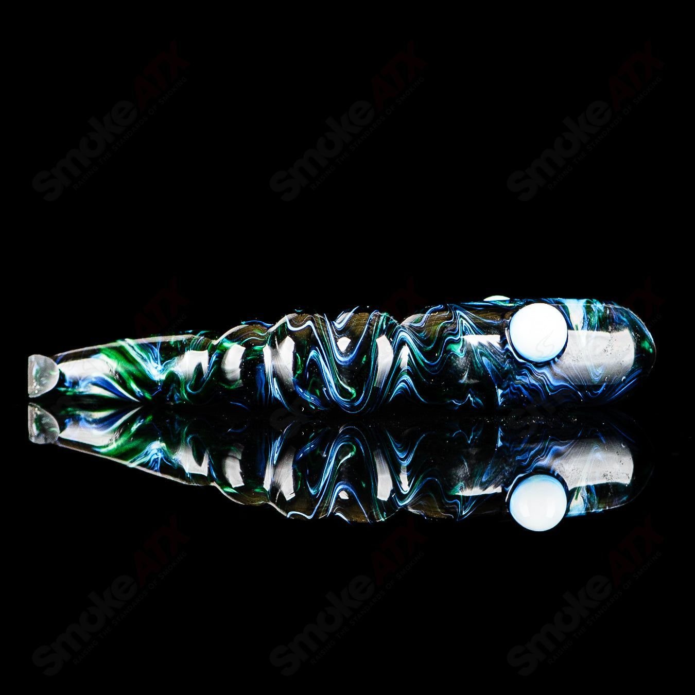 Green Apple Rig w/ Worm Dabber Pouch Glass - Smoke ATX