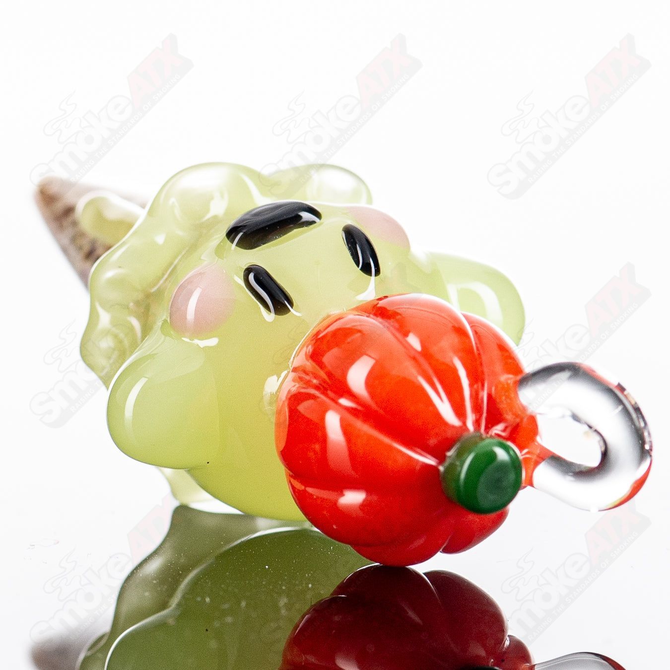 Green Ghost Ice Cream Pendant Sweetshop Glass by Renee Patula - Smoke ATX
