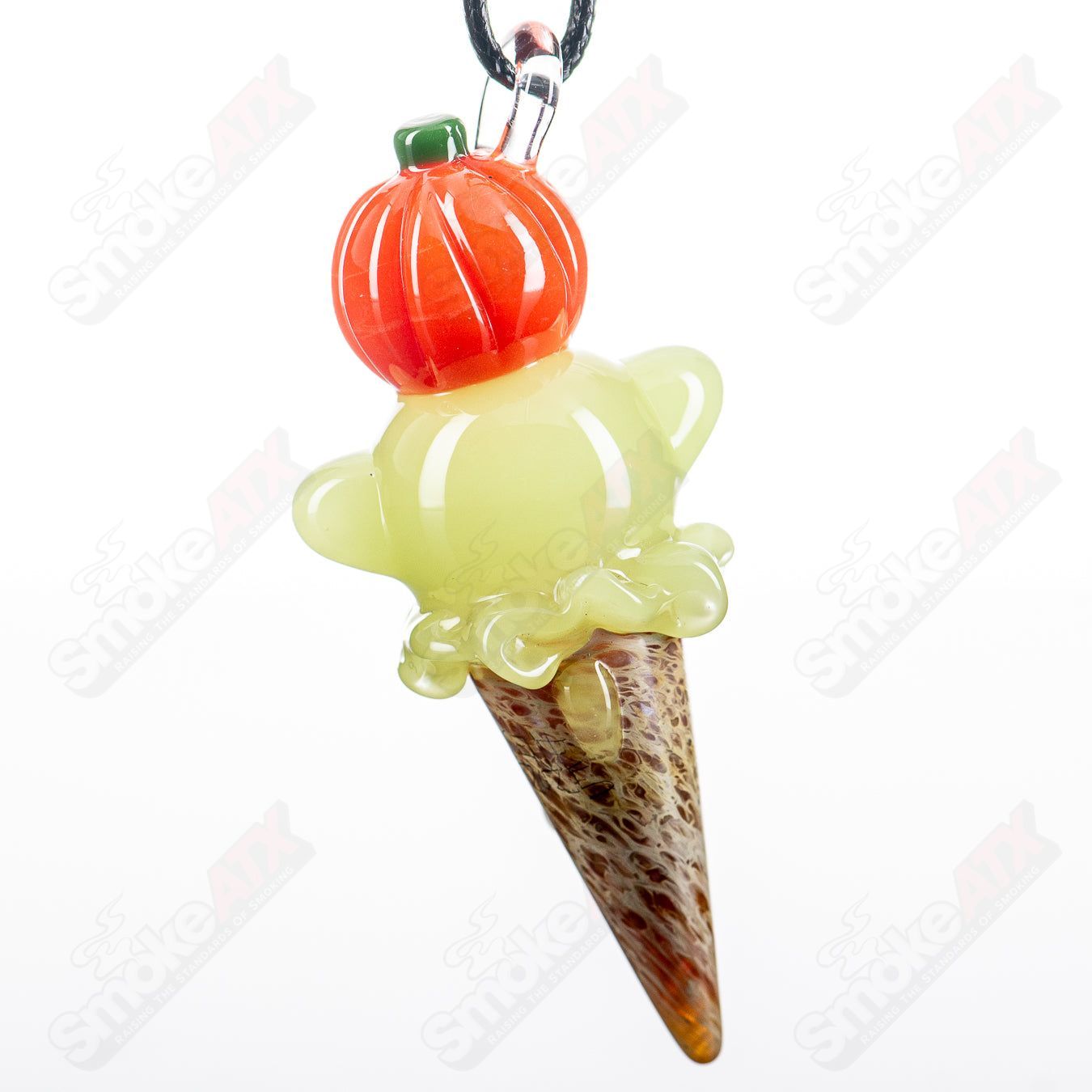 Green Ghost Ice Cream Pendant Sweetshop Glass by Renee Patula - Smoke ATX