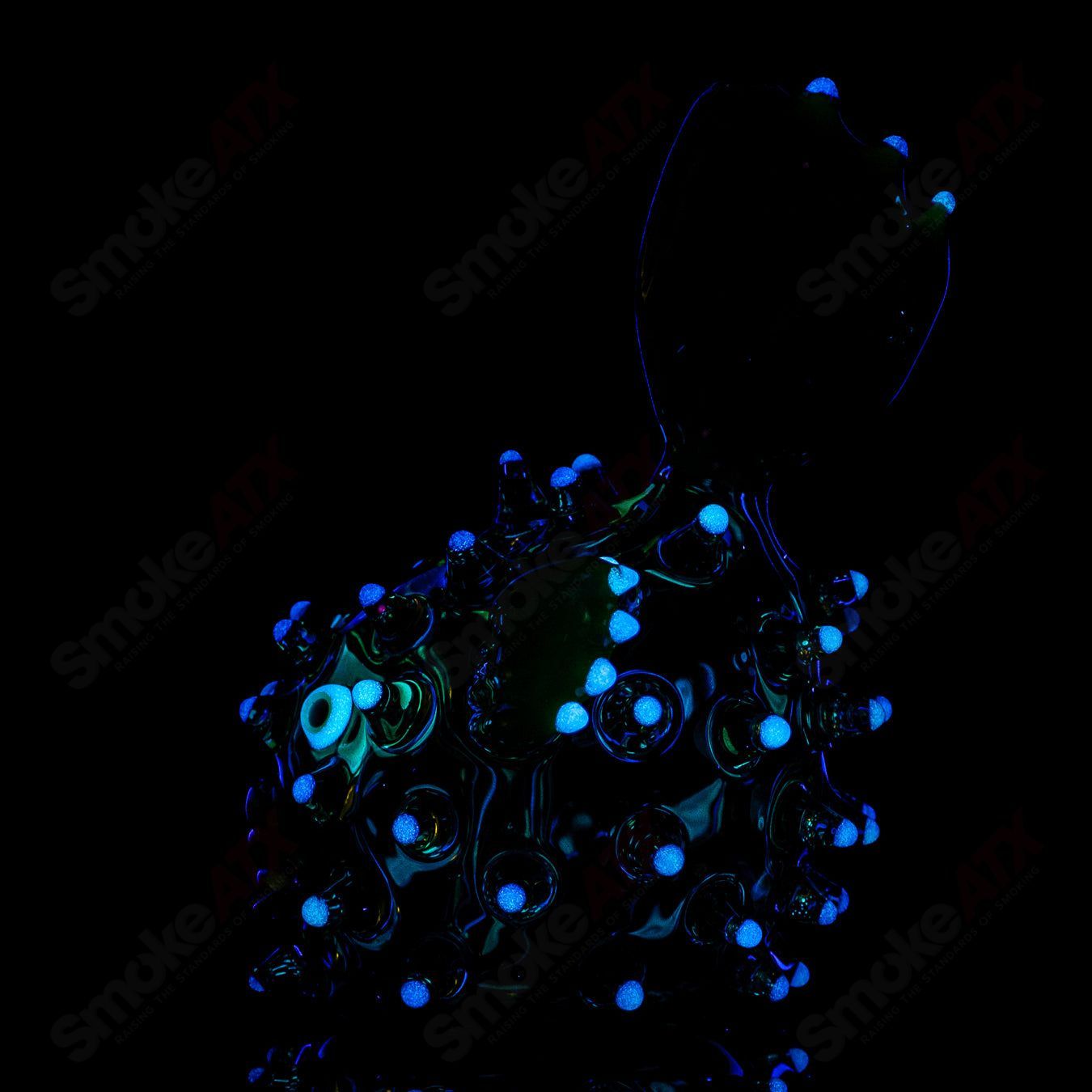 Green Puffer Rig w Glow Accents Chadd Lacy Glass - Smoke ATX